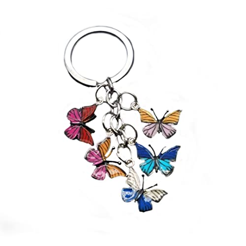 Schmetterlinge Schlüsselanhänger Metall silberfarben Insekt | Raupe | Geschenk | Damen Butterfly | Mädchen | Frauen | Glücksbringer | Fashion | Blume | bunt von Familienkalender