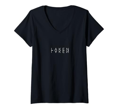 Damen Laken Reflections – Personalisierte gespiegelte Vornamenkunst T-Shirt mit V-Ausschnitt Damen Laken Reflections – Personalisierte gespiegelte Vornamenkunst T-Shirt mit V-Ausschnitt von Family Heritage Gifts