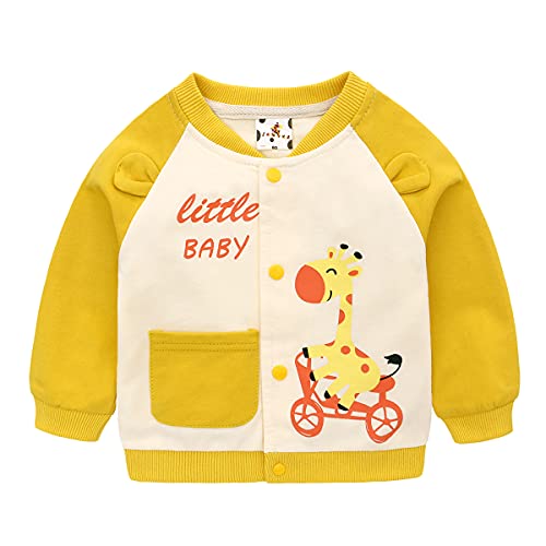 Famuka Baby Jacke Baby Jungen Mädchen Übergangsjacke Frühling Herbst Kinder Jäckchen (Gelb, 90, 18 Monate) von Famuka