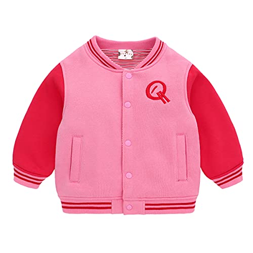 Famuka Baby Jacke Junge Mädchen Übergangsjacke Frühling Herbst Babykleidung Baby Jacket (Rosa, 80, 12 Monate) von Famuka