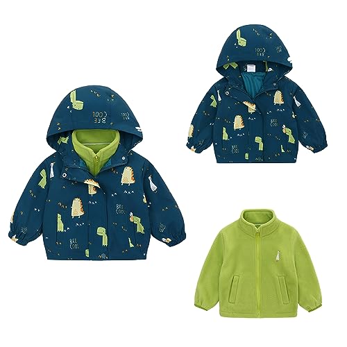 Famuka Kinder Jacke Jungen Mädchen Fleecejacke Übergangsjacke Funktionsjacke Wanderjacke (Grün, 4T) von Famuka