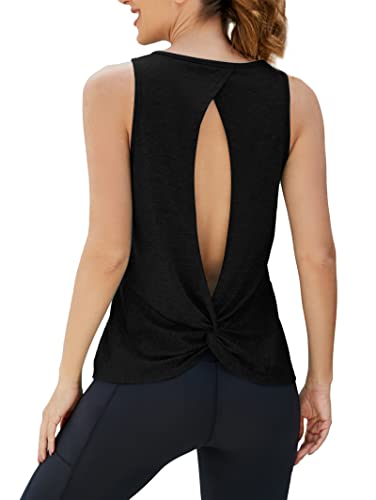 Famulily Frauen Sexy Casual Lose Open Twist Back Gym Westen Top Damen Sommer Tops Schwarz L von Famulily