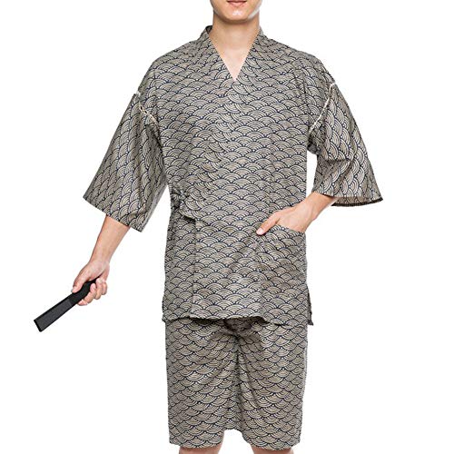 Fancy Pumpkin Kurzer Morgenmantel-Kimono-Pyjama-Anzug der Jinbei-M?nner im japanischen Stil Gr??e XL-A01 von Fancy Pumpkin