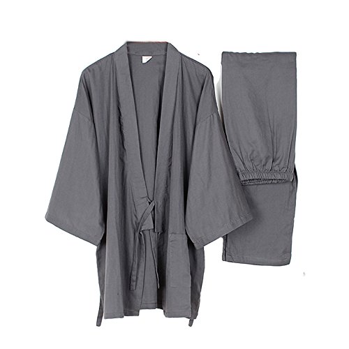 Fancy Pumpkin Herren Kimono aus reiner Baumwolle, grau, M von Fancy Pumpkin