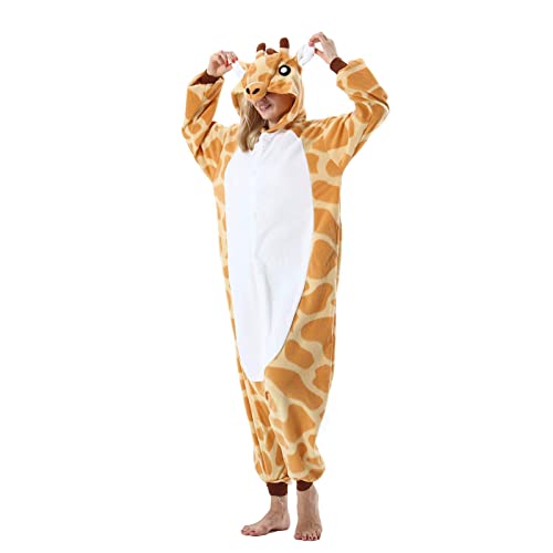 Einteiler Pyjamas Erwachsene Tierkostüm Onesie Kostüme Damen Herren Pyjama Fasching Halloween Schlafanzug Cosplay Erwachsene Karneval von Fandecie