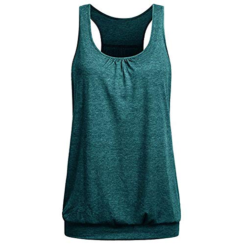 Fannyfuny Damen Casual Mode Ärmelloses Fitness Workout Sommer Absorbieren Schweiß Tank Top Rundhalsausschnitt faltig lose Training Tank Bluse Fannyfuny Damen Casual Mode Ärmelloses Fitness Workout Sommer Absorbieren Schweiß Tank Top Rundhalsausschnitt faltig lose Training Tank Bluse von Fannyfuny tops