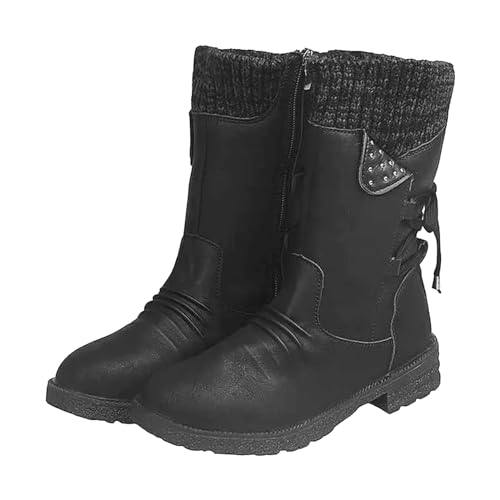 Fannyfuny Sneaker Winter Damen, Winter Stiefeletten Waterproof Stiefel Gefütterte Schuhe Warm Trekkingschuhe Rutschfeste Winterschuhe Outdoor Schneestiefel Wasserdicht Winterstiefel Barfussschuhe von Fannyfuny