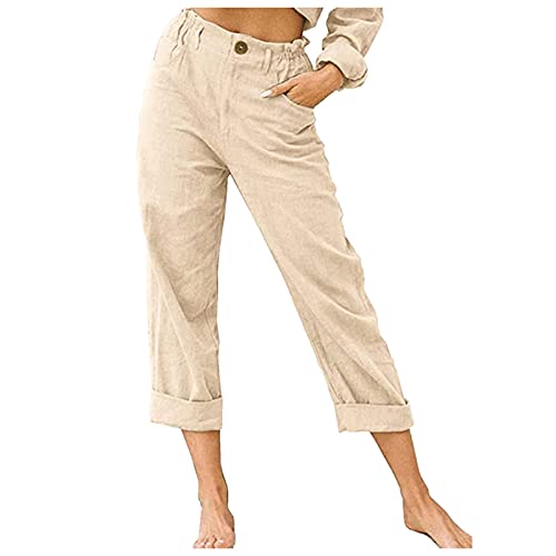 Hosen Damen Locker Damen Pant Lange Haremshose Schlupfhose Boho Strandhose Leicht Freizeithose Loose Sommerhose Frauen Hose mit Taschen Straight Bein Hose Sommerhose Stoffhose Jogginghose Yogahose von Fannyfuny