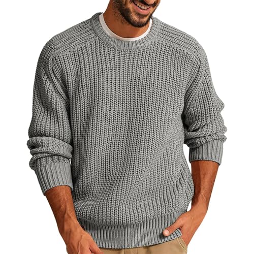 Faonkeew Herren Strickpullover mit Rundhals Pullover Männer Winter Basic Slim Fit Baumwolle Sweatshirt Casual Basic Strick Langarm Pullover Sweater Winter Pulli Langarmshirt Faonkeew Herren Strickpullover mit Rundhals Pullover Männer Winter Basic Slim Fit Baumwolle Sweatshirt Casual Basic Strick Langarm Pullover Sweater Winter Pulli Langarmshirt von Faonkeew