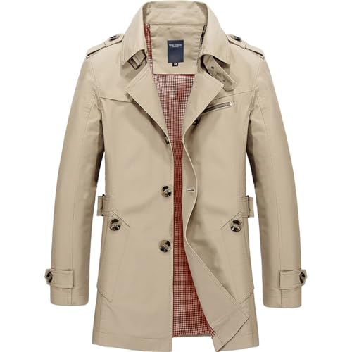 Herren Trenchcoat Kurz Einreihig Leicht Mittellang Schlank Windbreaker Baumwolle Jacken Herren Trenchcoat Kurz Einreihig Leicht Mittellang Schlank Windbreaker Baumwolle Jacken von Faonkeew