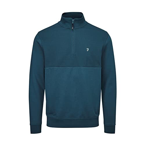 Farah Golf Herren Conley Midlayer Pullover Sweater, Farah Teal, XL von Farah