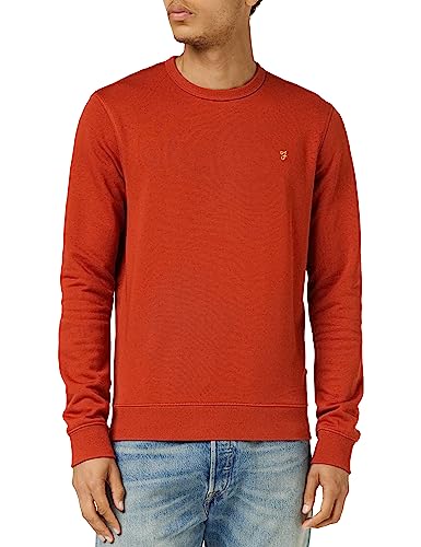 Farah Herren Tim Crew Sweatshirt, Purpurrot, XL von Farah