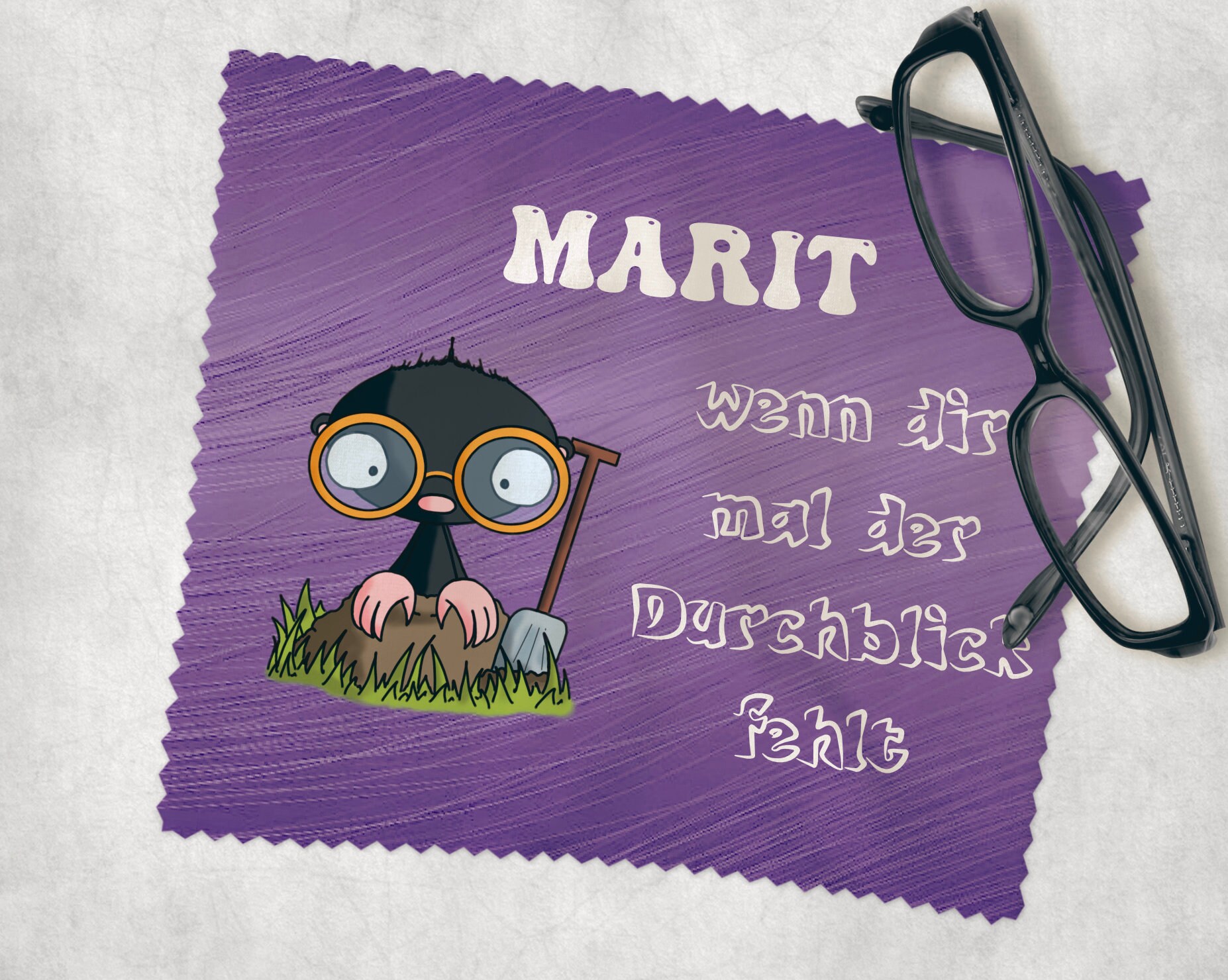 Brillenputztuch Maulwurf Wenn Dir Mal Der Durchblick Fehlt Name Individuell Displaytuch Gläser Reinigung Tuch Bedruckt Mikrofaser Cleaning Brillenputztuch Maulwurf Wenn Dir Mal Der Durchblick Fehlt Name Individuell Displaytuch Gläser Reinigung Tuch Bedruckt Mikrofaser Cleaning von Farbwuselei