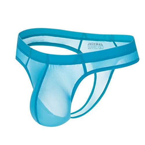 Faringoto Bikini Herren Transparent Tanga Slip Tanga Slip Gay Unterwäsche, blau, XL von Faringoto