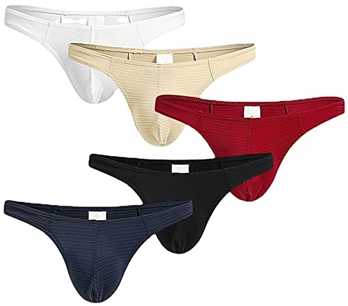 Faringoto Fashion T-Pants Tangas Slip Herren Ice Silk Unterhose Bequem, 5 Farben, L von Faringoto