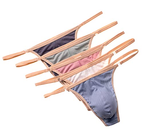 Faringoto Herren-Bikinihose, abnehmbar, Seiten-Tanga-Slip, für Herren, bequem, sexy, U-Unterhose, 5P, M von Faringoto