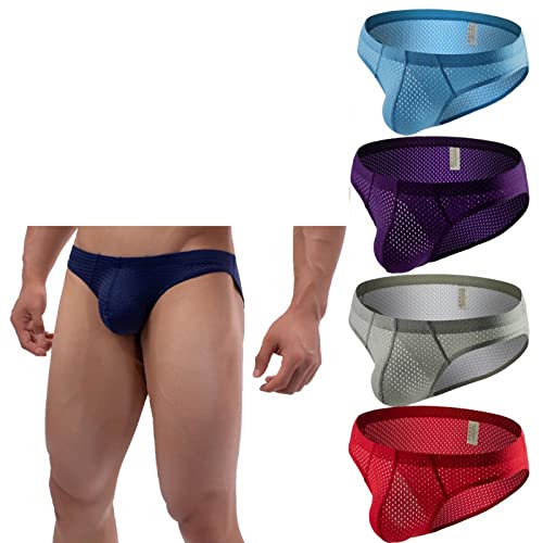 Faringoto Herren Mode Atmungsaktiv Niedrige Taille Mesh Boxershorts Slip Tanga, 5er Pack 05, L von Faringoto