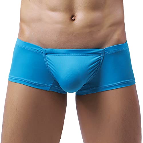 Faringoto Herren-Shorts, Unterwäsche, Eisseide, atmungsaktiv, Slip-Boxershorts, blau, L von Faringoto