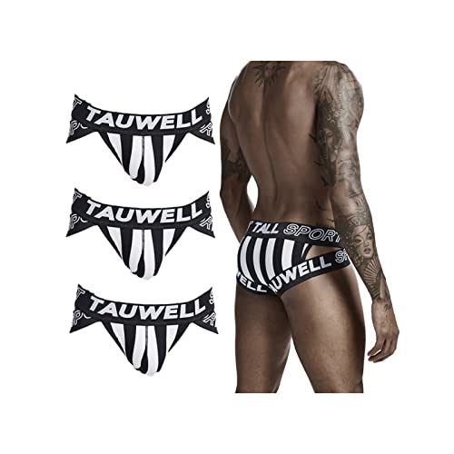 Faringoto Herren-Slip, sexy, modisch, gestreift, Jockstrap-Unterwäsche, Gay Low Rise Bikini, 3black, M von Faringoto