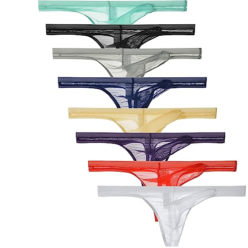 Faringoto Herren Unterwäsche T-Rücken Tanga G-String Sexy Atmungsaktiv Tangas Mesh Tanga, 8color, X-Large von Faringoto