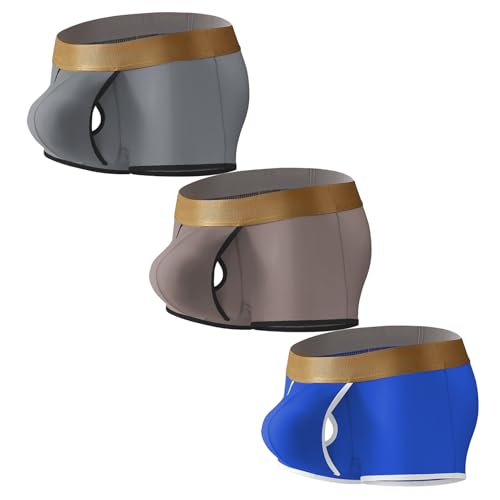 Faringoto Sexy Herren-Unterwäsche, atmungsaktiv, Eisseide, separate Ausbuchtung, Slip, Panties, Bro+blu+gra, Large Faringoto Sexy Herren-Unterwäsche, atmungsaktiv, Eisseide, separate Ausbuchtung, Slip, Panties, Bro+blu+gra, Large von Faringoto