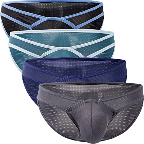 Faringoto Sommer Unterwäsche Herren Bikini Unterwäsche Herren Tanga Unterwäsche, Grau + Königsblau + Schwarz + Grün, M von Faringoto