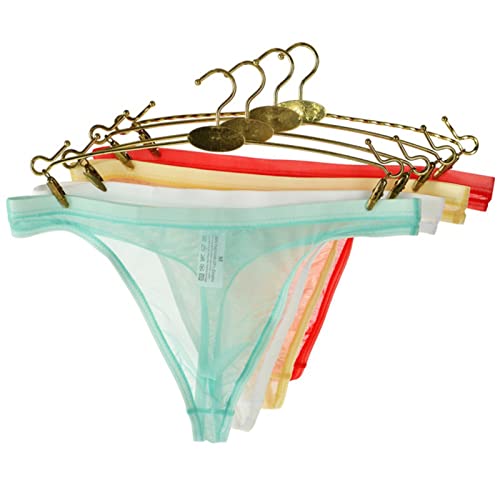 Faringoto Stringtanga aus Eisseide für Herren, Herren-Unterwäsche, T-Rücken, Tanga mit G-String, Hellblau, Weiß, Gelb, Rot, 38 von Faringoto