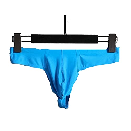 Faringoto Unterwäsche Ultradünn Ice Silk Herren Tanga Transparent Niedrige Taille Nahtlos, blau, L von Faringoto