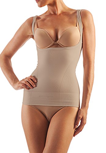 FarmaCell Shape 606 (Beige, 5XL) Offenes figurformendes Unterhemd ohne Körbchen mit hohem Pushup Effekt von FarmaCell