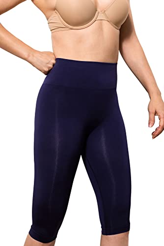 FarmaCell Sport Leggings Damen 604y – 3/4 Schlankmachende Sporthose Für Damen. Blickdichte Leggings Damen Figurformend Und Modellierend. Yogahose Damen Anti-Cellulite(Blau, S) von FarmaCell