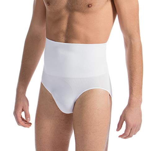 FarmaCell Man 411 (Weiß, S) Herren-Slip Baumwolle mit modellierender Bauchbinde von FarmaCell