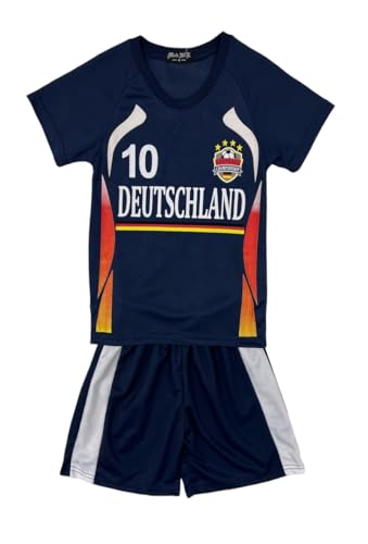 Fashion Boy Fussball Fan Set Deutschland Germany Trikot + Shorts, in Blau, Gr. 110-116, JS780.6 von Fashion Boy