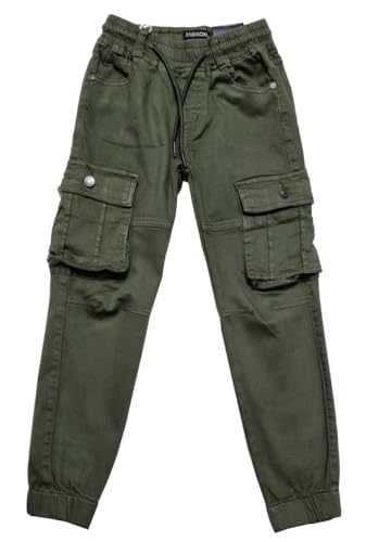 Fashion Boy Jungen Hose Cargo Cargohose in Olive, Gr. 140/146, J48.12 von Fashion Boy