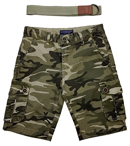 Fashion Boy Jungen Stretch Army Bermuda Tarn Shorts, Gr. 122/128, Jn6903.8 von Fashion Boy