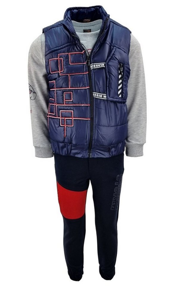 Fashion Boy Sweatanzug Sweatanzug mit Weste JFT5031 (Set, mit Weste) von Fashion Boy