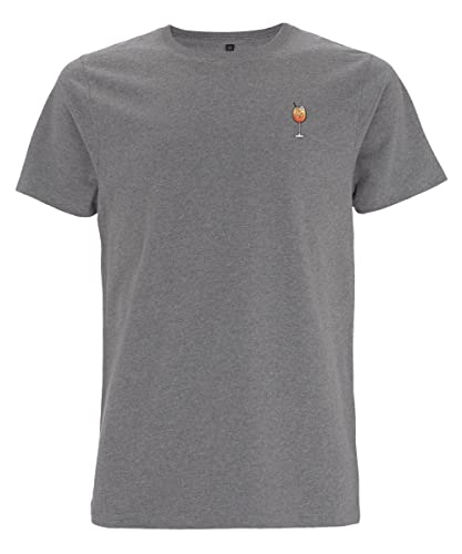 Spritz | Besticktes Bio Baumwoll T-Shirt (Grey, L) von Fashion Drinks