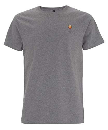 Spritz| Besticktes Bio Baumwoll T-Shirt (Grey, S) von Fashion Drinks