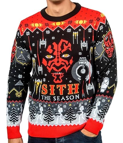 Star Wars Sith Weihnachtspullover für Damen und Herren Geschenk, Schwarz , XL von Fashion UK