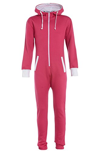 Fashion Kinder Jungen Mädchen Unisex Plain Strampler mit Kapuze In einem Jumpsuit Größen 7-14 Jahre Black & grau von Fashion Oasis