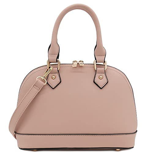 FashionPuzzle Saffiano Classic Dome Satchel mit Reißverschluss, rosa - dusty pink, Einheitsgröße FashionPuzzle Saffiano Classic Dome Satchel mit Reißverschluss, rosa - dusty pink, Einheitsgröße von FashionPuzzle