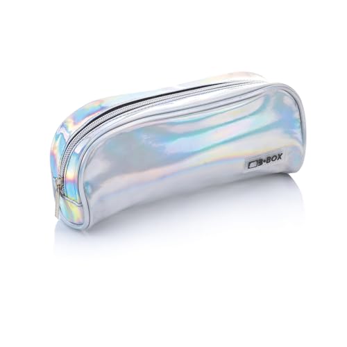 Favorit Federmäppchen für die Schule, großer silberner Umschlag, 22 x 9 x 6,5 cm, mit silberfarbenem Reißverschluss, Silber, Glossy Silver Bag Favorit Federmäppchen für die Schule, großer silberner Umschlag, 22 x 9 x 6,5 cm, mit silberfarbenem Reißverschluss, Silber, Glossy Silver Bag von Favorit