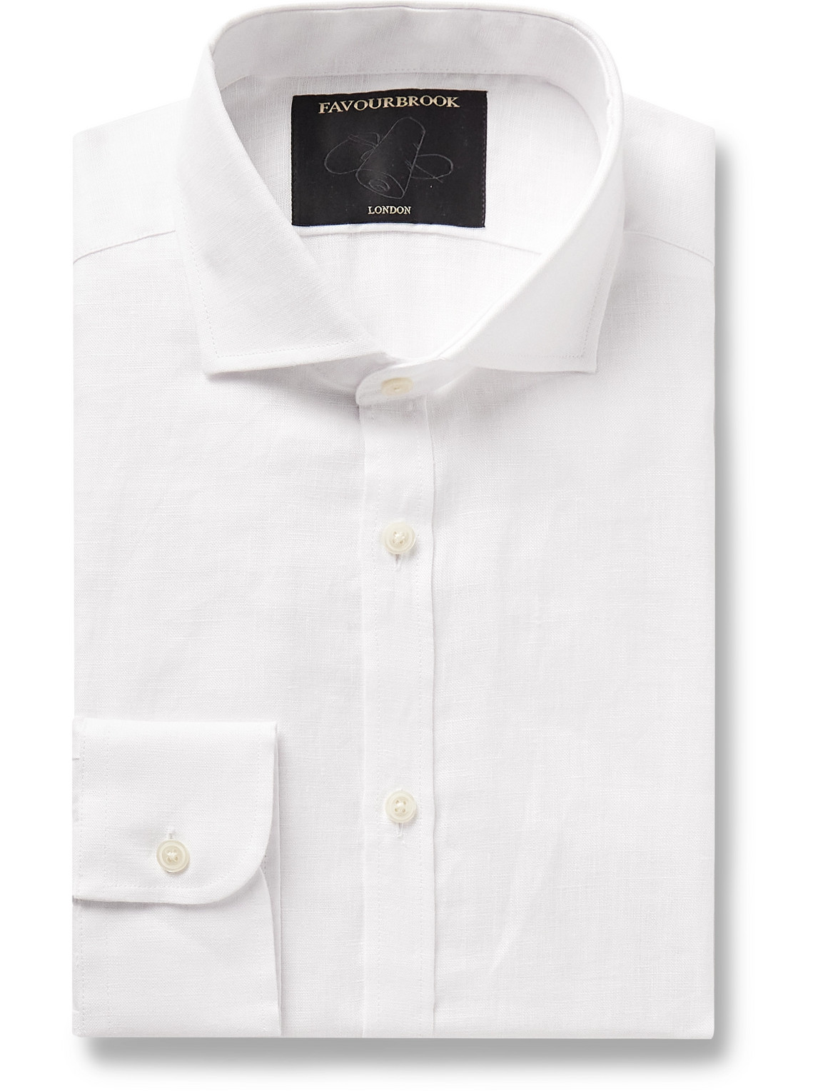 Favourbrook - Bridford Cutaway-Collar Linen Shirt - Men - White - UK/US 15 von Favourbrook