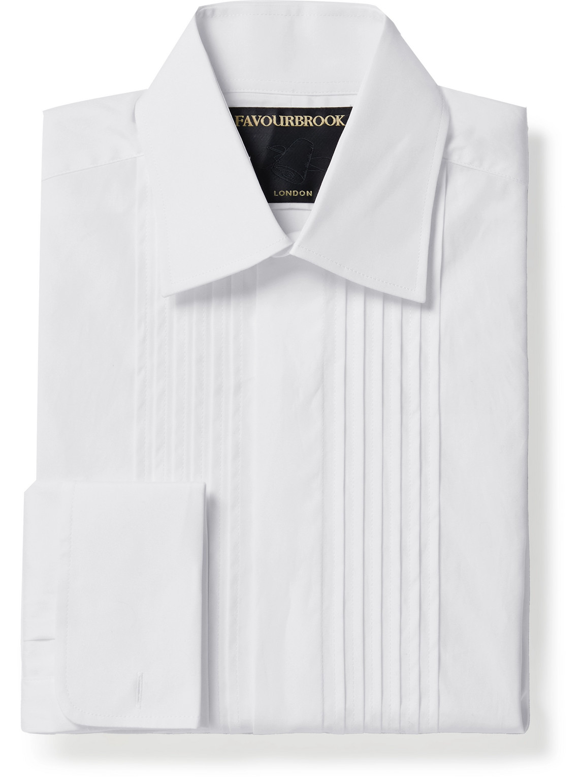 Favourbrook - Pleated Double-Cuff Cotton-Poplin Tuxedo Shirt - Men - White - UK/US 15 von Favourbrook