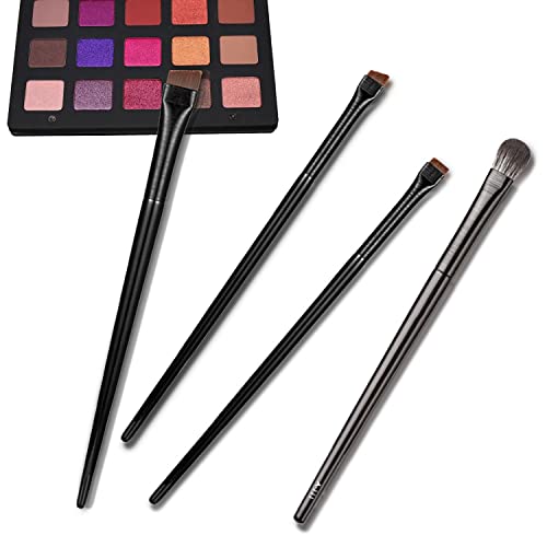 4-teiliges Eyeliner-Pinsel-Set, Duo-Augenbrauen-Spoolie, flacher und feiner abgewinkelter Eyeliner-Pinsel, dünner Präzisions-Augen-Make-up-Pinsel, Augen-Make-up-Pinsel, Augenbrauen, Kosmetik von Favson