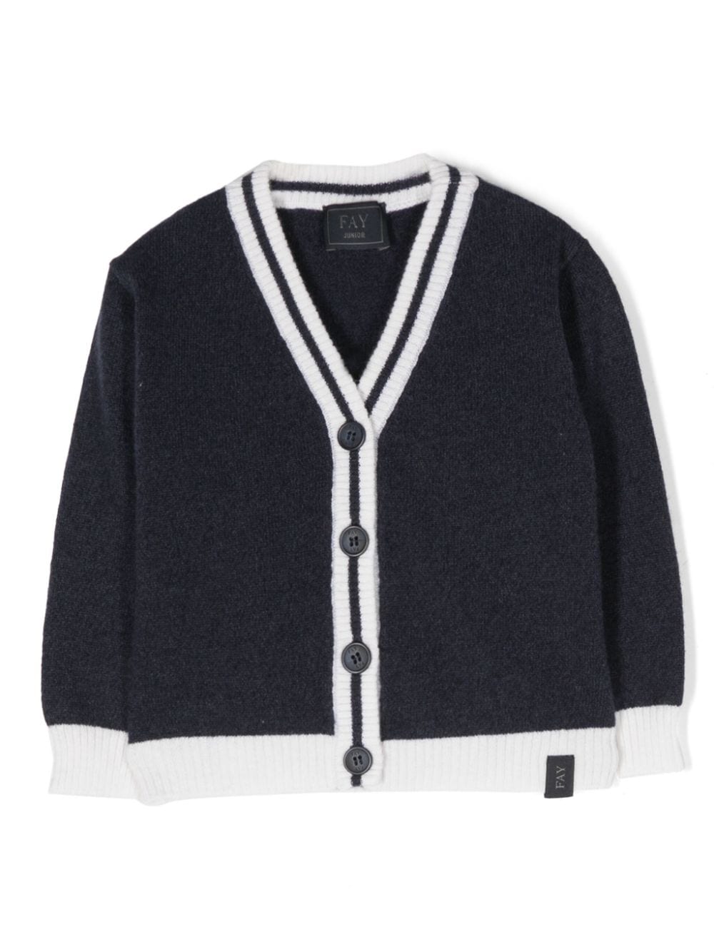 Fay Kids Cardigan in Colour-Block-Optik - Blau von Fay Kids