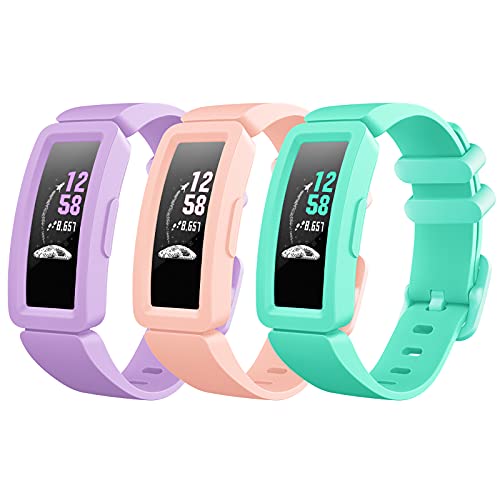 Faychey Kompatibel mit Fitbit Ace 2 Armband für Kinder ab 6 Jahren, buntes Sportarmband aus Silikonkautschuk, verstellbar, wasserdicht, kompatibel mit Fitbit Ace 2 für Kinder, Mädchen, Jungen von Faychey