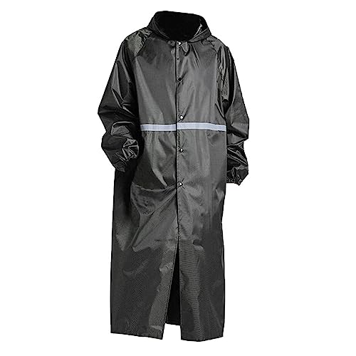 Fayemint Regenponcho, Regenschutz Regen Poncho, Wasserdicht Regenmantel Unisex, Atmungsaktiver Tragbarer Poncho, mit Reflektierenden Streifen, für Wandern, Angeln, Camping (Schwarz) von Fayemint