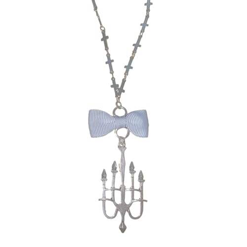 Fcnjsao Halskette mit Schmetterlingsknoten-Anhänger, verstellbarer Kerzenständer, Choker, elegante Schleifen, Halskette, Kerzenständer, Schmuck für Frauen, Metall Fcnjsao Halskette mit Schmetterlingsknoten-Anhänger, verstellbarer Kerzenständer, Choker, elegante Schleifen, Halskette, Kerzenständer, Schmuck für Frauen, Metall von Fcnjsao