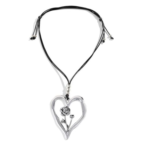 Fcnjsao Verstellbare Herz-Schlüsselbein-Kette, Geburtsmonat, Blumen-Halskette, Dezember, floraler Charm, Choker für Damen, eleganter Schmuck, 45324, Metall Fcnjsao Verstellbare Herz-Schlüsselbein-Kette, Geburtsmonat, Blumen-Halskette, Dezember, floraler Charm, Choker für Damen, eleganter Schmuck, 45324, Metall von Fcnjsao