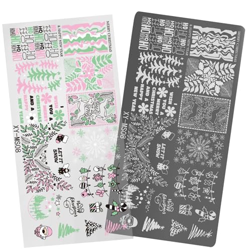 Weihnachtsserie Nägel Stamping Platten Nägel Kunst Stamping Schablone Schneeflocke Maniküre Druck Hirsch Nägel Stamp-Platte Weihnachtsserie Nägel Stamping Platten Nägel Kunst Stamping Schablone Schneeflocke Maniküre Druck Hirsch Nägel Stamp-Platte von Fcnjsao